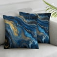 thumbnail image 3 of Acheng Gold and Blue Abstract Art Short Plush Pillowcase Set of 2 White, 3 of 7