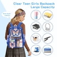 thumbnail image 5 of SANMADROLA Clear Backpack Heavy Duty Transparent Bookbag Teen Girlish Cute Bag Large Capacity See Through Backpacks Stadium Approved Daypack for Middle School College Sport/Travel, 5 of 8