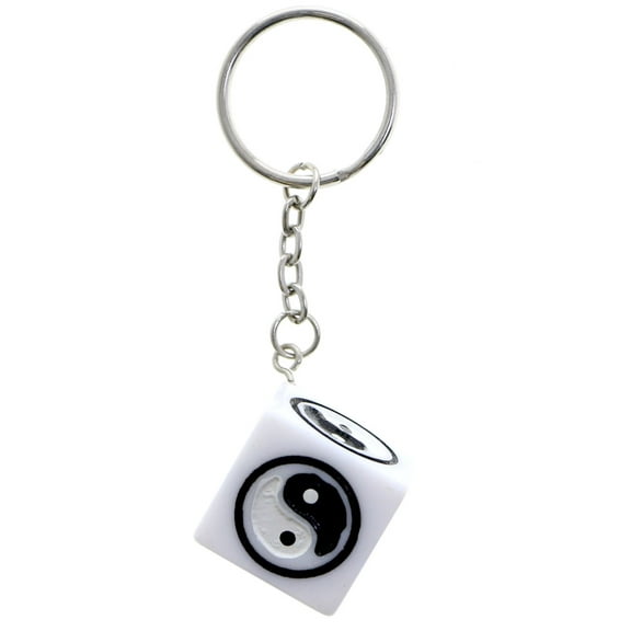 Mi Amore Yin-Yang Cube Split-Ring-Keychain White & Black
