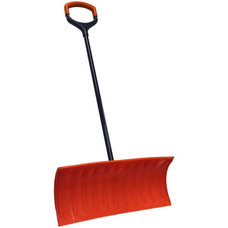 Bigfoot 25" Snow Roller Pusher Snow Shovel with Two Fisted Shock Shield D-Grip 1680