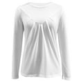 thumbnail image 2 of Lroplie Going Out Tops for Women Womens Tops Long Sleeve Undershirt Solid Travel Cute Tops O Neck Slim Fit Tshirts Shirts Blouse Womens Shirt White 2023 XXXXXL, 2 of 5
