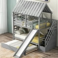 thumbnail image 2 of Twin/twin Bunk Bed With Trundle, Gray Roof, And Organized Space Utilization Storage Staircase, Play Area, 2 of 6