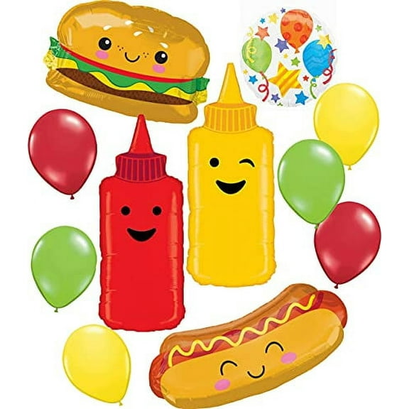 BBQ Party Cookout Picnic Tailgating Balloon Bouquet Decorations 11 pcs