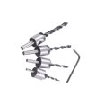 thumbnail image 2 of 4pcs Countersink Drill Bits Set Pilot Quick Hex Screw with 1Pc Wrench (Silver), 2 of 7