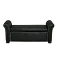 thumbnail image 3 of Inspired Home Noem Faux Leather Storage Bench Nailhead Trim, Black, 3 of 9