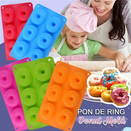 

Huaai Ring Donut Mold Silicone Donut Mold Non-Stick Mold For Donuts Bagels and More Hot Pink