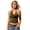 Army Green, variant on Women Lace Trim Cowl Neck Open Back Halter Crop Top Y2K Tie Backless Draped Going Out Cropped Top