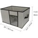 thumbnail image 3 of Caja de almacenamiento de tela con tapa, 2 asas y ventana transparente, caja de cubo de cesta de almacenamiento plegable lavable, 1 paquete Vhermosa CZBG-ST55-4, 3 of 5