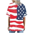 thumbnail image 4 of Otvok Women's Short Sleeve T-Shirt American Flag Graphic Tops Summer Casual Round Neck Patriotic Loose Fit Tee Outfits Fashion Clothes, 4 of 6