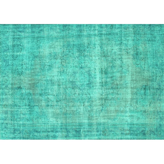 Ahgly Company Indoor Rectangle Abstract Turquoise Blue Contemporary Area Rugs, 8' x 12'
