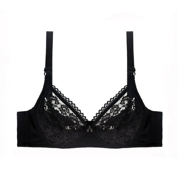 XFLWAM Plus Size Lace Bras for Women No Underwire Comfort Seamless Bra Wireless Push Up Lace Mesh Bra Lifting Bras