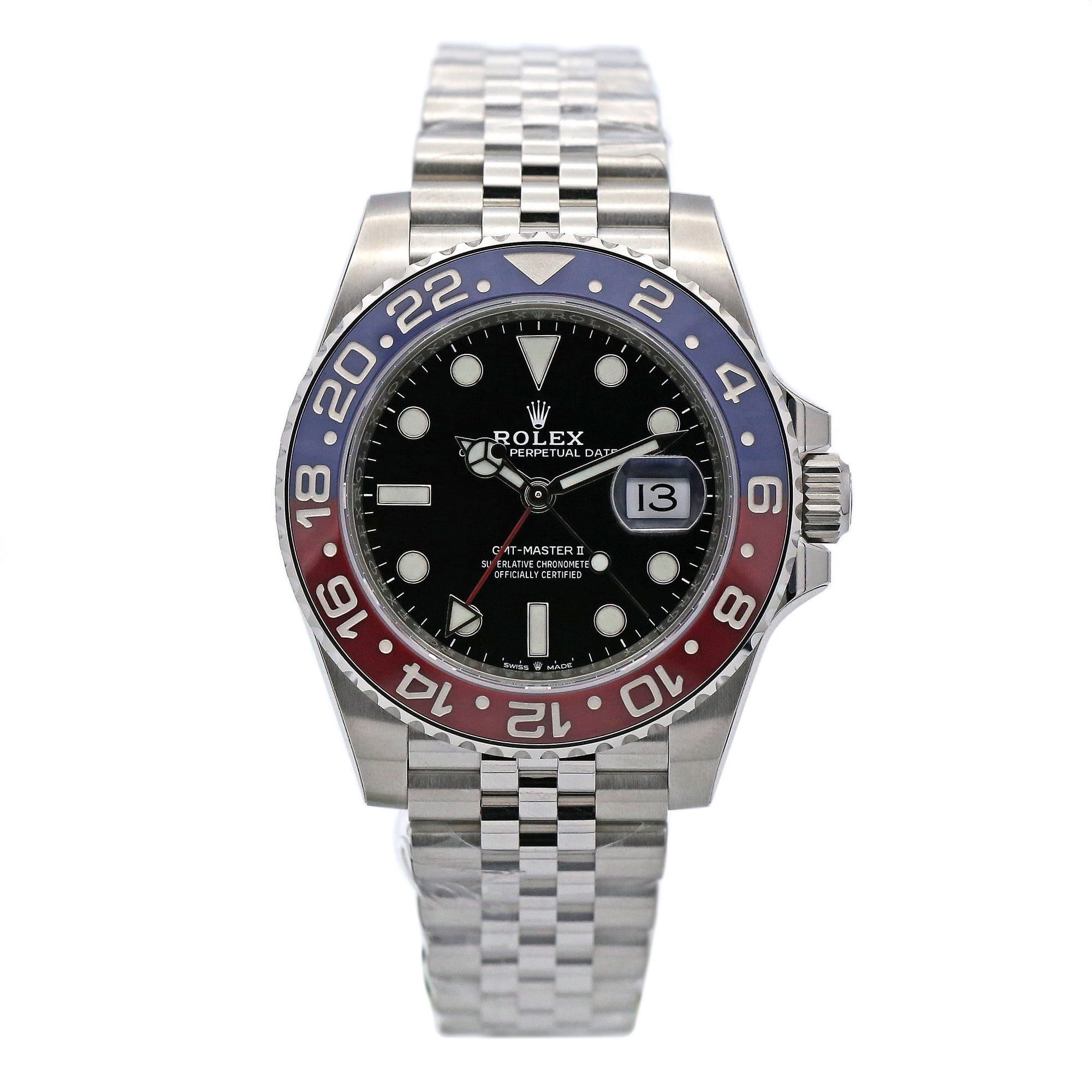 Rolex GMT-Master Pepsi Ceramic Steel Automatic Black Watch 126710BLRO - Walmart.com