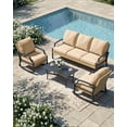 thumbnail image 1 of AECOJOY 5 Seater All-Weather Rattan Patio Furniture Set, Outdoor Conversation Set with Rocking Chairs, Coffee Table and Waterproof Cushions (Beige), 1 of 9