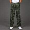 thumbnail image 4 of Hwmodou Men Pants Workout Mens Fashion Casual Loose Cotton Plus Size Pocket Lace Up Camouflage Elastic Waist Pants Overall Sports Casual Clothes For Man, 4 of 9