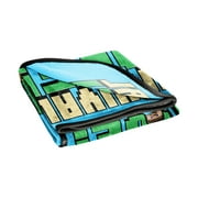 Minecraft Survival Mode Silk Touch Throw, 40 x 50, Microfiber, Blue, Mojang, Gaming Bedding