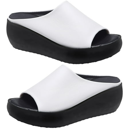 

Aixig Women Summer Beach Sandals Non Slip Wedge Platform Sandals Fashion Open Toe Sandals Height Increasing for Seaside Vacation