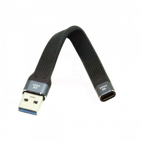 FVH 10Gbps USB 3.1 Type C Female to USB3.0 Type A Male Flat Slim FPC Data Cable 13cm for Laptop Phone