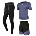 thumbnail image 1 of 3Pcs/Set Men Tracksuit Gym Fitness Compression Clothes Running Sport Wear Tights Dark, 1 of 8