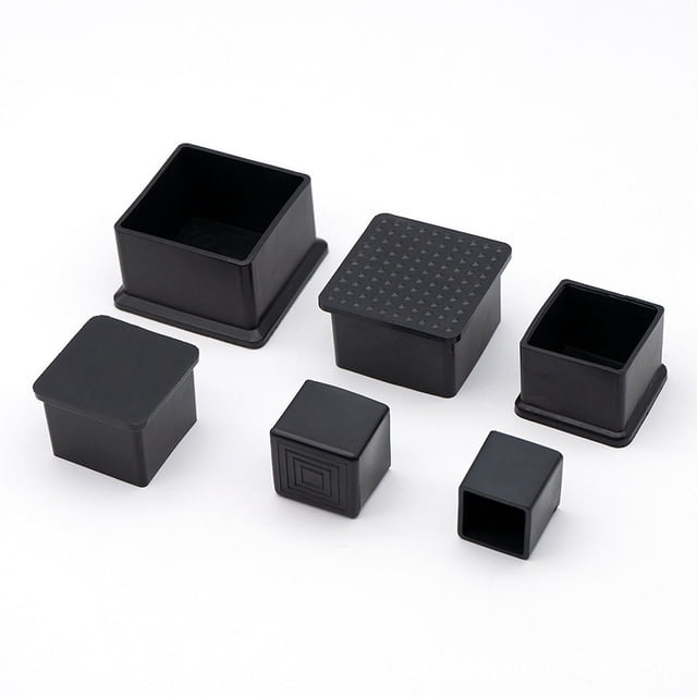 Tapa de tubo cuadrado de PVC de plástico para muebles, tapa de almohadilla para patas, tapa de tapón de tubería, tapa de pie de acero inoxidable