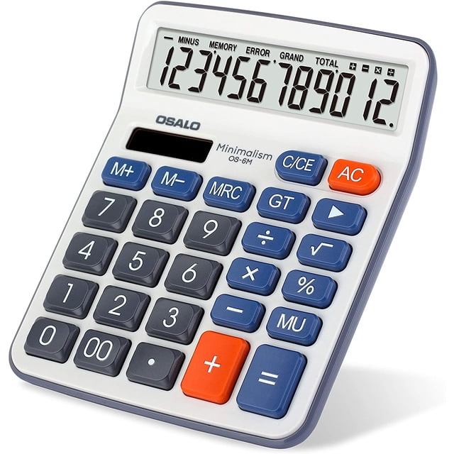 Calculadora, Botón LCD Grande de 12 Dígitos con Energía Solar (OS-6M)