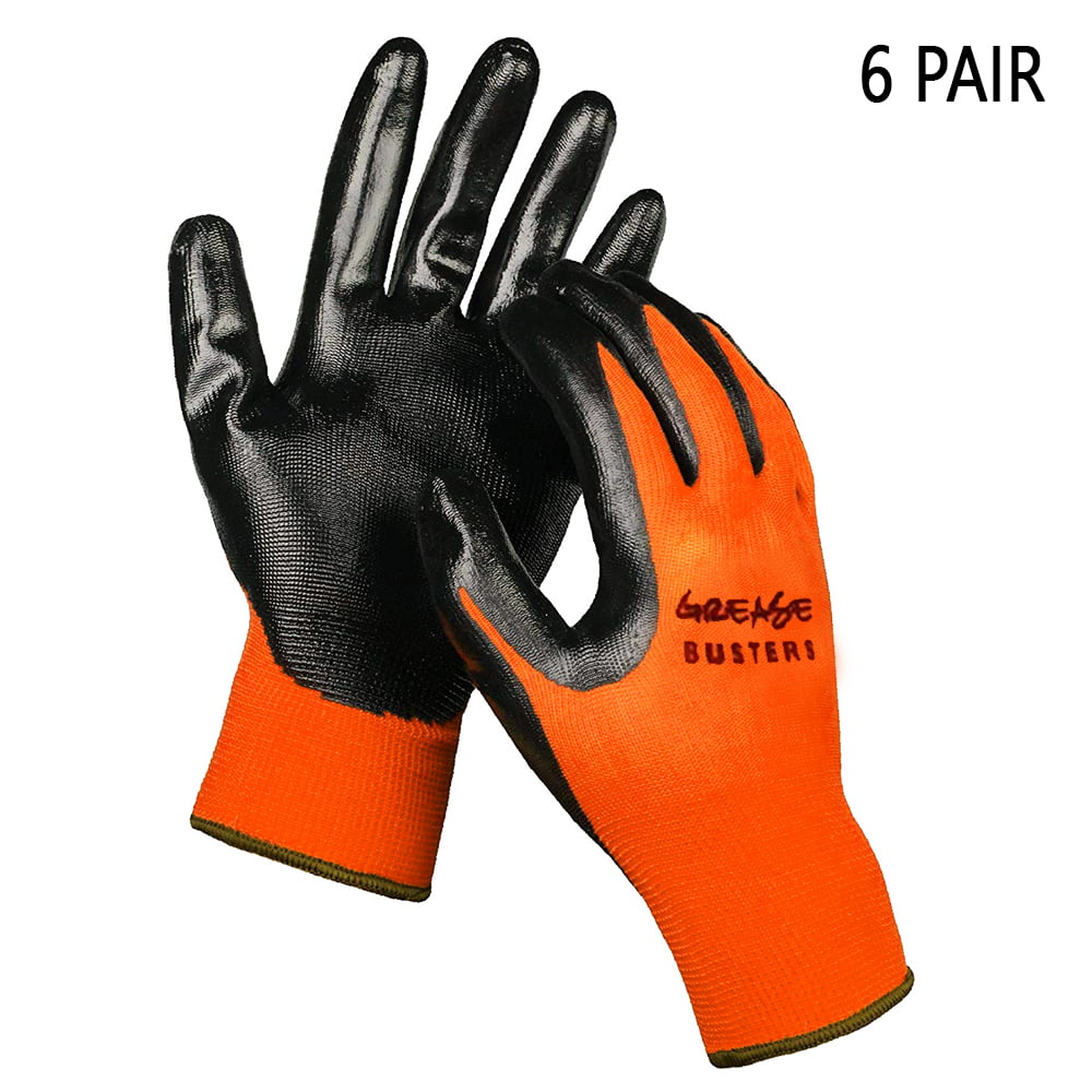 24 Pairs Nitrile Coated Palm Builders Safety Work Gloves Automotive Construction 