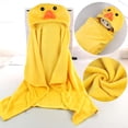thumbnail image 5 of Kids Hooded Blanket Wearable Blanket Soft Cozy Coral Velvet Animal Shaped Cloak for Baby Children Yellow Chicken, 5 of 5