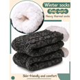 thumbnail image 4 of Calcetines Sandsuced Fuzzy Fluffy Cozy para invierno para mujer, negros, 4 of 6