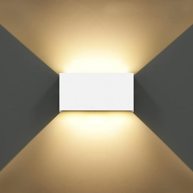 12W Moderne Applique Murale LED vers le Bas Angle de Faisceau Réglable LED Laveuse Murale Extérieure Imperméable à l'Eau IP65 pour Couloir de la Salle de Bain, Blanc 3000K