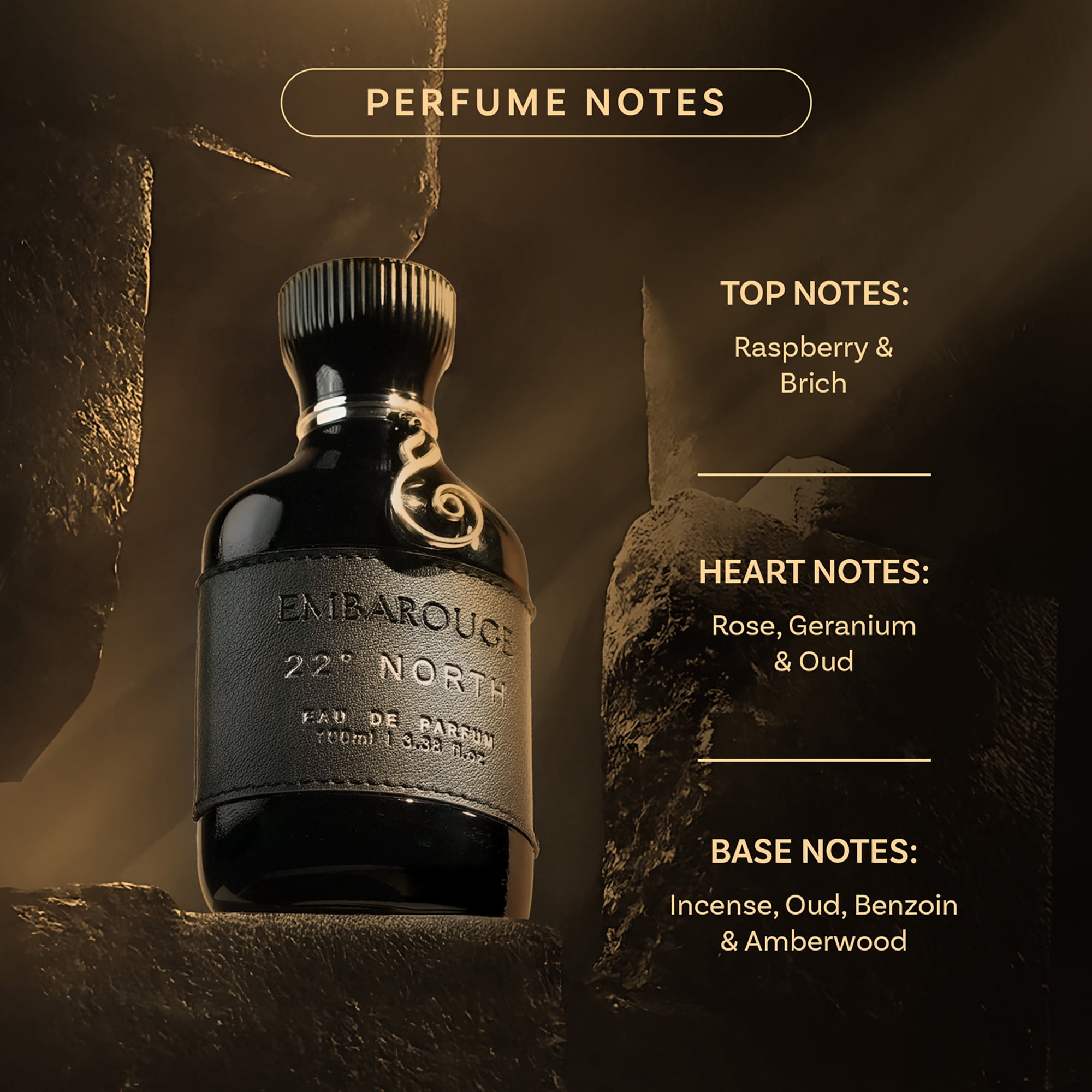 Bellavita Embarouge 22 North, Cologne for Men, 3.38 oz