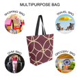thumbnail image 7 of FORMRS Womens Canvas Tote Bag with Zipper Inner Pocket Shoulder Handbag, Red Circles, 7 of 7