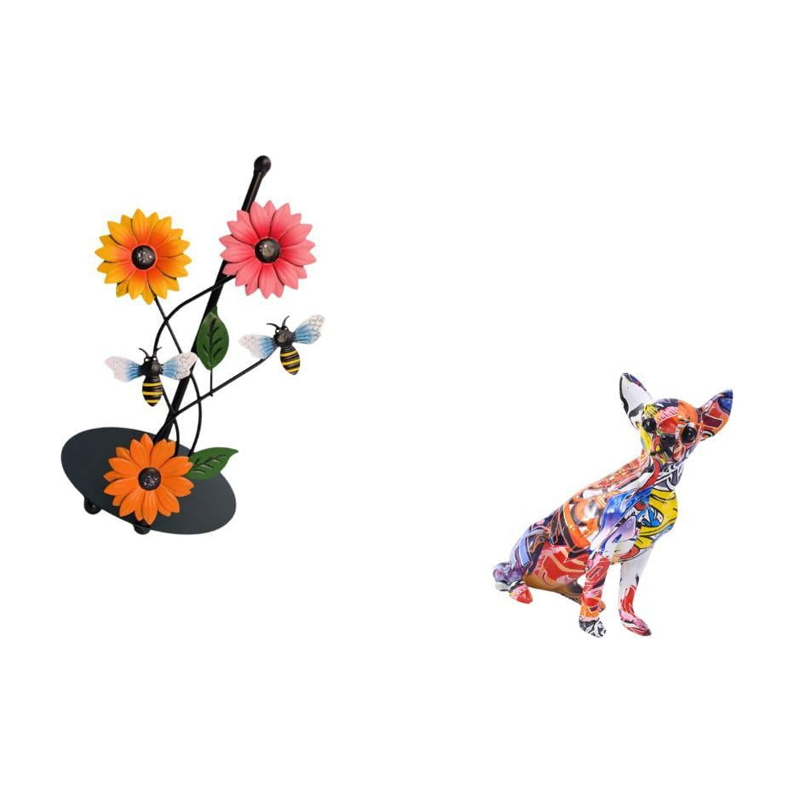 Fiocias Paper Towel Holder Dispenser Non Slip Vertical Tissue Holder Rack Colorful Dog Statue Sculpture Puppy Craft Multicolor Collectible Realistic Animal Or