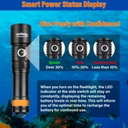 ORCATORCH D710 Scuba Diving Light Set with Spare Rechargeable Battery, 3000 Lumens Super Bright Underwater Flashlight, IP68 Waterproof Night Dive Torch 150 Meters Submersible Light (Black)