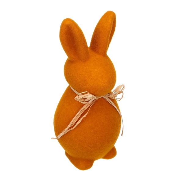 NIAIZEK Adorable Orange Flocked Bunny Figurine for Easter Garden Decor and Tabletop Celebrations 10 Inches