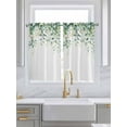 thumbnail image 3 of Eucalyptus Leaves Kitchen Curtains 54 Inches Length, Spring Summer Botanical Window Treatment Curtain Drapes, Watercolor Thermal Insulated Drapes for Basement Hotel RV, 42"x54", 2 Panels, 3 of 6