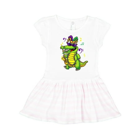 

Inktastic Mardi Gras Party Alligator Gift Toddler Girl Dress