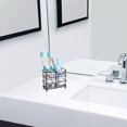 thumbnail image 4 of Soporte pequeño para cepillos de dientes para baño, organizador de accesorios de baño de acero inoxidable negro con 5 ranuras para espacios pequeños, 4 of 5