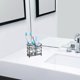 thumbnail image 4 of Soporte pequeño para cepillos de dientes para baño, organizador de accesorios de baño de acero inoxidable negro con 5 ranuras para espacios pequeños, 4 of 5
