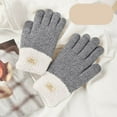 thumbnail image 2 of UTSJKR Winter Gloves for Women Touch Screen Ladies Thermal Fleece Warm knit Wool Snow Trendy Gloves for Cold Weather Gray, 2 of 5