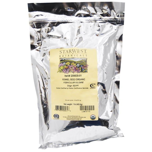 Starwest Botanicals Organic Fennel Seed 1 lbs Seeds