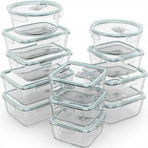 Razab 24 Pcs Glass Food Storage Containers with Lids, Bpa Free, Leakproof Meal Prep Container for Food and Vegetable Storage