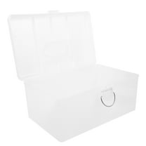 RUNROTOO 1Set Majong Storage Case Rectangular White Plastic For Tiles And Small Items Travel
