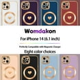thumbnail image 6 of Magnetic case for iPhone 14 Case for Women, Cute Gold Love Heart Soft MagSafe Case, Raised Full Camera Lens Protection Phone Case for iPhone 14 MagSafe Case 6.1"- Black, 6 of 9