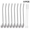 thumbnail image 1 of Straw Spoon Stainless Steel 8 pcs, 1 of 5