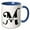Blue/White, variant on 3drose, Bold Script Monogram M - Morris, 11oz Mug