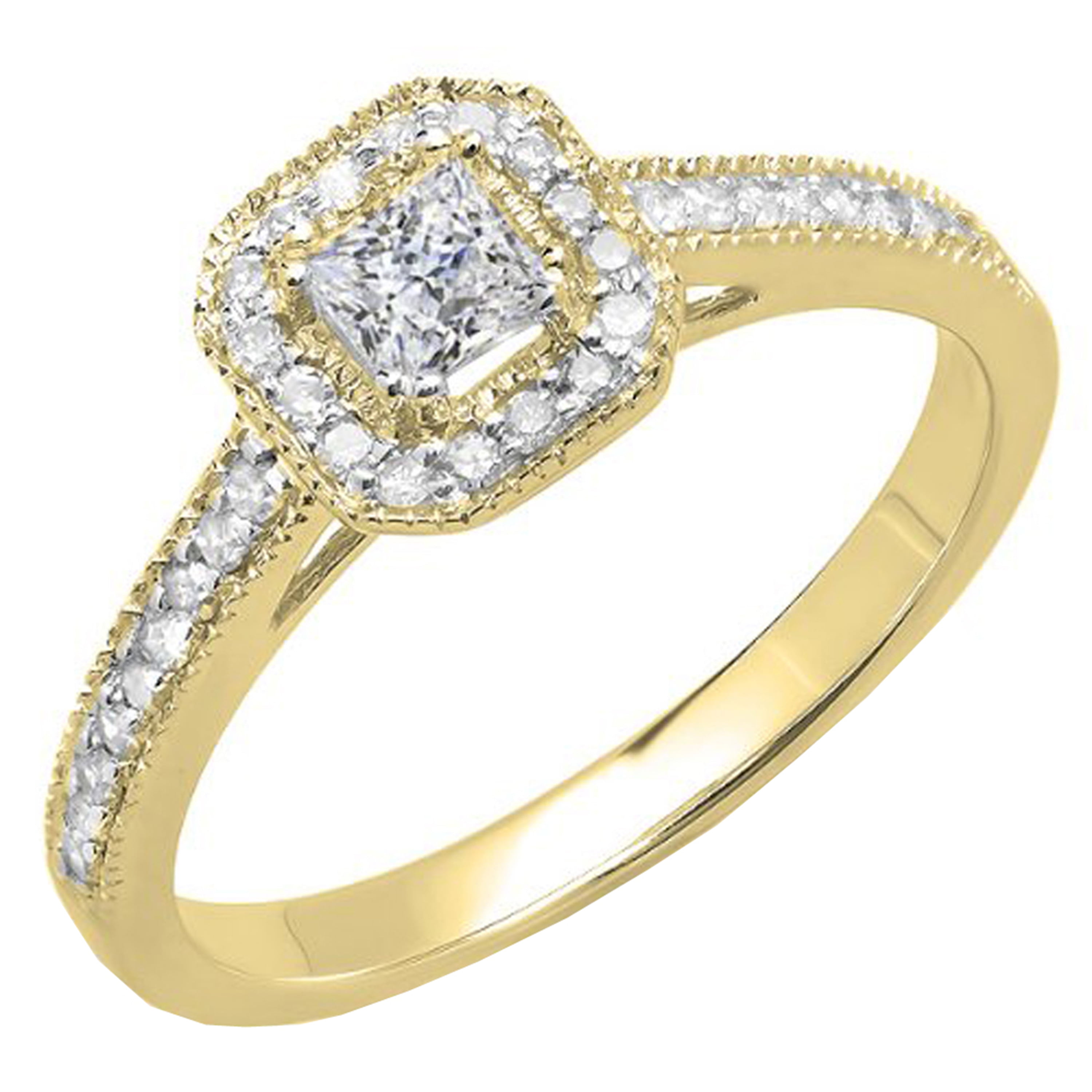 DEAL Genuine 0.50CT Natural 100% Diamond Engagement Wedding Band Ring 14K Gold 