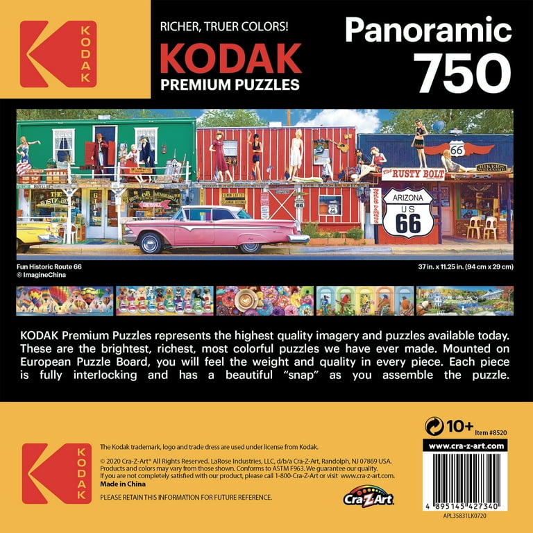Kodak Panoramic 750-Piece Route 66 Jigsaw Puzzle for Adults