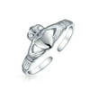 Celtic Claddagh Heart Shape Midi Toe Ring Band 925 Silver Sterling
