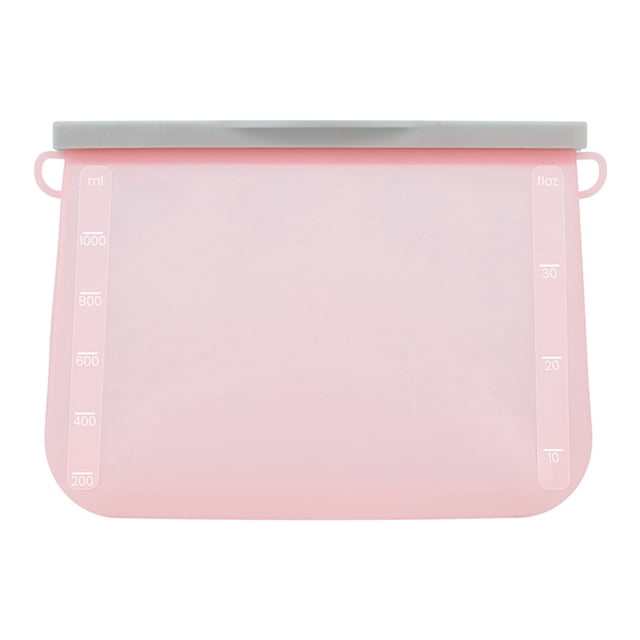 Flmtop 1PC Food Storage Bag Silicone Reusable Gallon Bag Silicone Zippered Storage Bags Silicone Food Storage Containers for Home