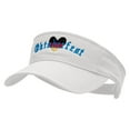 thumbnail image 2 of Oktoberfest Heart Embroidered Pro Style Cotton Twill Washed Visor - White OSFM, 2 of 5