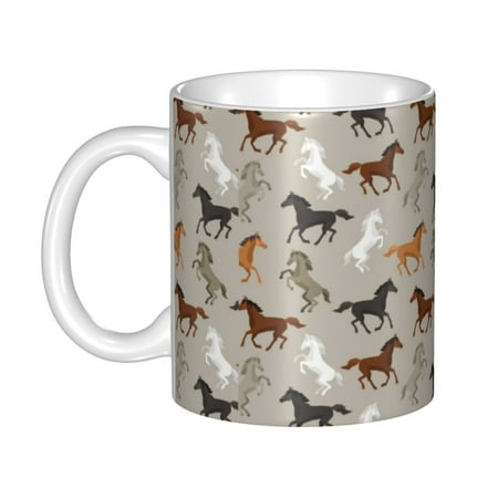 

Ceramic Mug Funny Coffee Milk Tea Mug Cup Colorful Horses Cup
